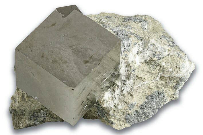 Natural Pyrite Cube In Rock - Navajun, Spain #325027